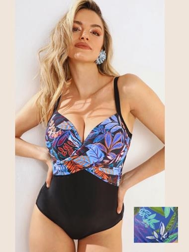 Bañador reductor con aros " OCEAN FLOWER" | Kosailusión tienda de lencería tallas grandes, bikinis, bañadores y asesoramiento de talla 