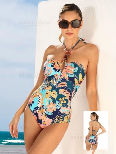 Bañador baconette "PUNTA CANA" | Kosailusión tienda de lencería tallas grandes, bikinis, bañadores y asesoramiento de talla 