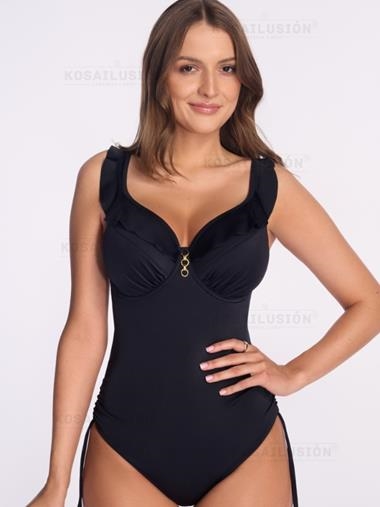 Bañador reductor con aros SKJ71 | Kosailusión tienda de lencería tallas grandes, bikinis, bañadores y asesoramiento de talla 