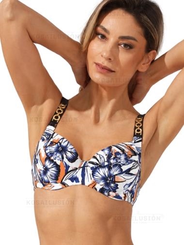 Top bikini con aros FLS182 | Kosailusión tienda de lencería tallas grandes, bikinis, bañadores y asesoramiento de talla 